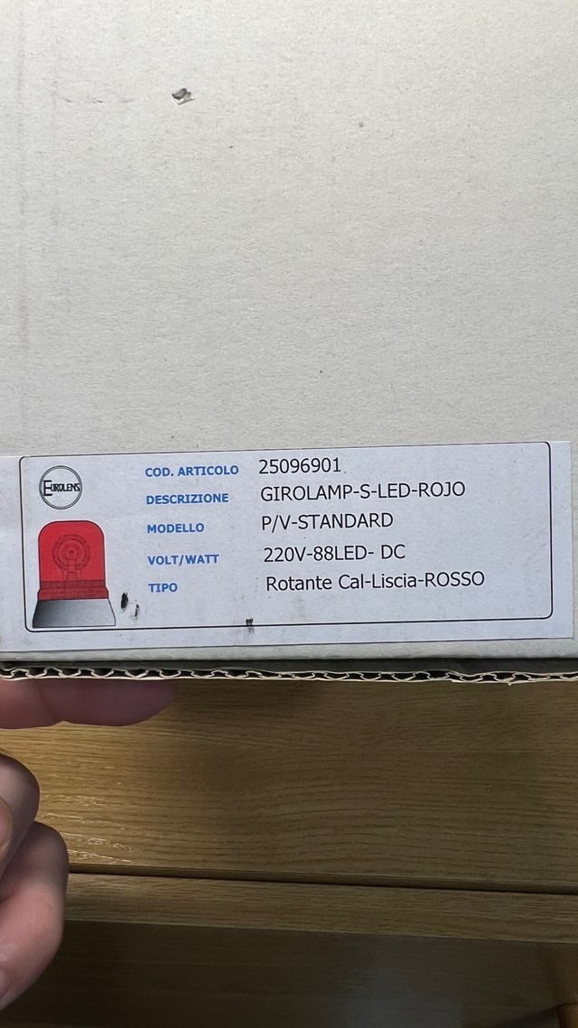 Pirulo Rotativo Rojo Grande P/V-Standard