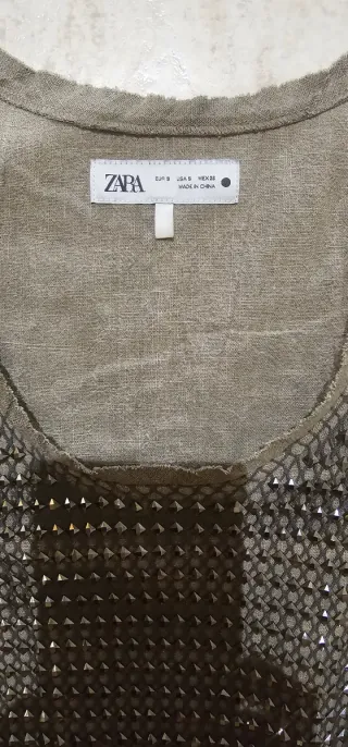 Vestido Zara plateado. Talla S. Sin estrenar