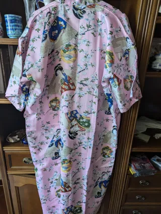 Kimono largo vintage estampado geishas