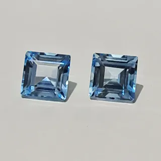 Piedra Topacio Azul Cuadrada