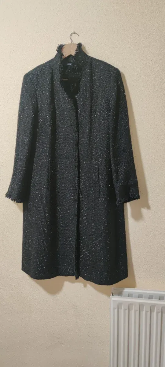 Abrigo Cortefiel fiesta negro plateado