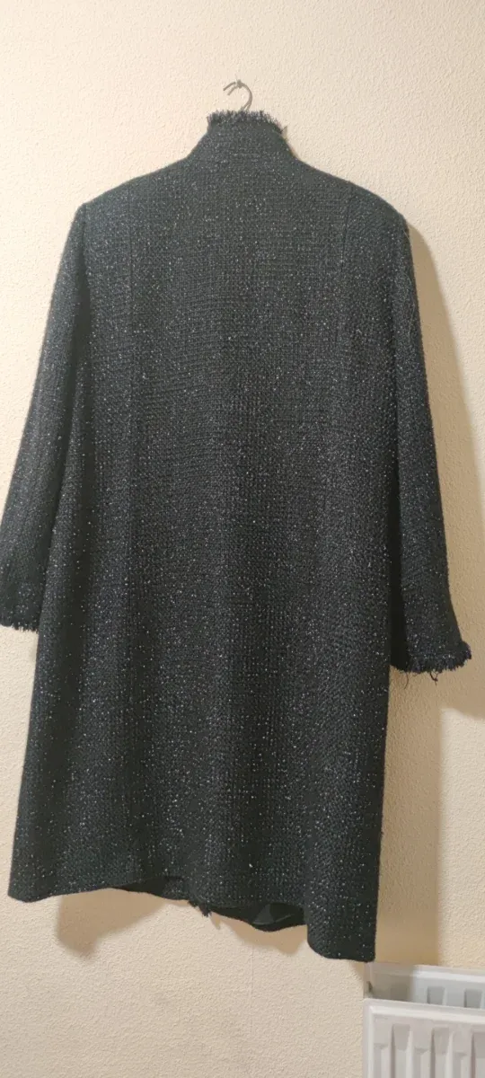 Abrigo Cortefiel fiesta negro plateado