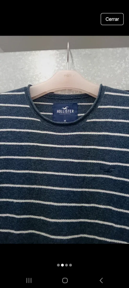 Jersey Hollister rayas azul y blanco Talla M