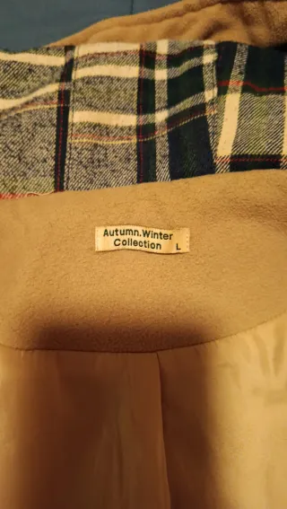 Abrigo paño mujer beige