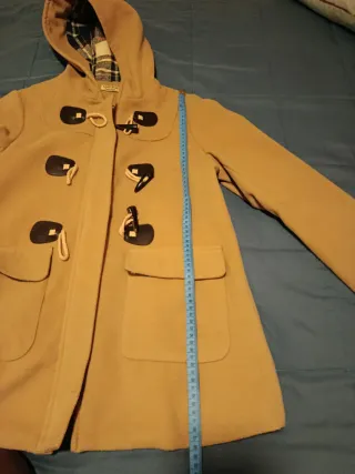 Abrigo paño mujer beige