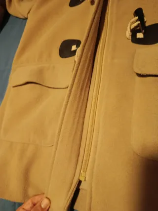 Abrigo paño mujer beige