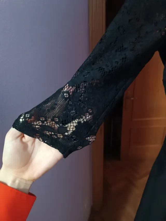 Vestido Negro Encaje Talla 46 de Adrianna Papell