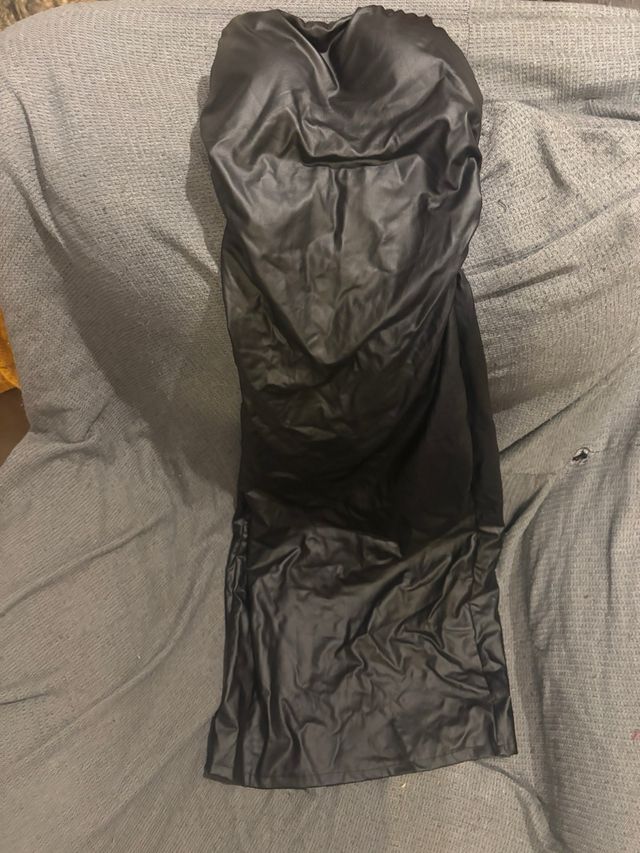 Vestido negro poliester/viscosa