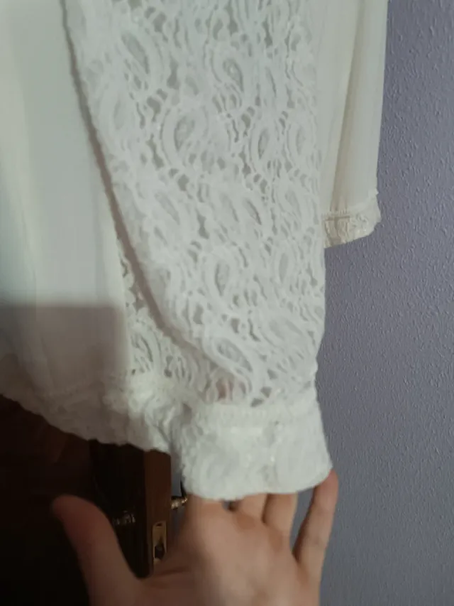 Blusa blanca encaje talla 46