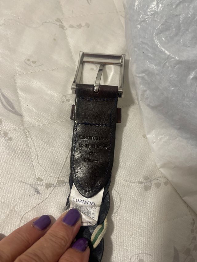 Cinturón de piel trenzado Cortefiel