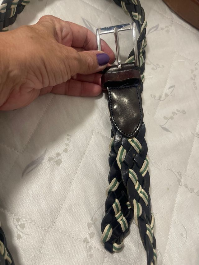 Cinturón de piel trenzado Cortefiel