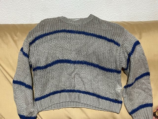Jersey Pull and Bear rayas azul gris