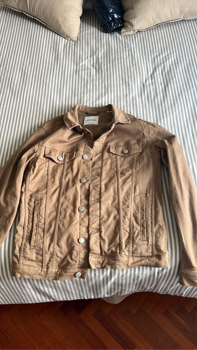 Chaqueta vaquera marrón hombre