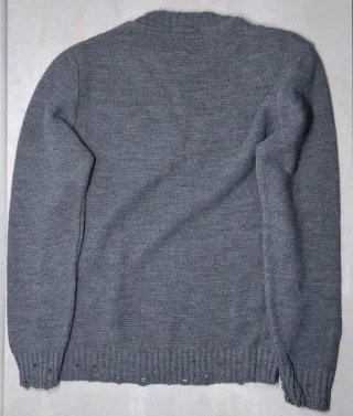 Maglione Girocollo Grigio Made in Italy