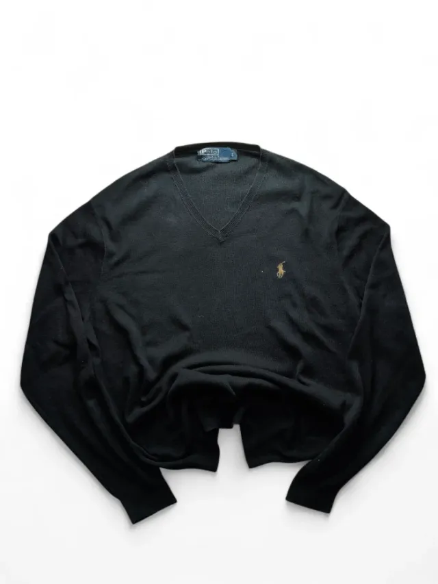 Maglione Polo Ralph Lauren Uomo Nero Pony Giallo T