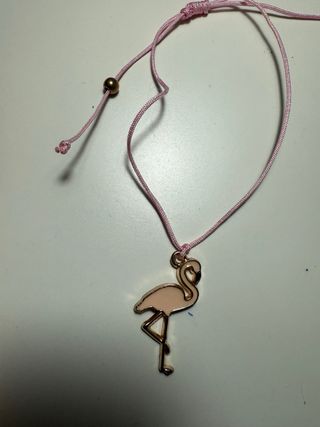 Tobillera Flamenco Dorado y Rosa