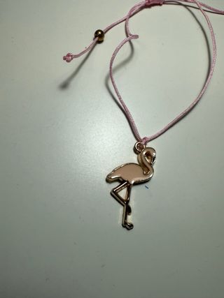 Tobillera Flamenco Dorado y Rosa