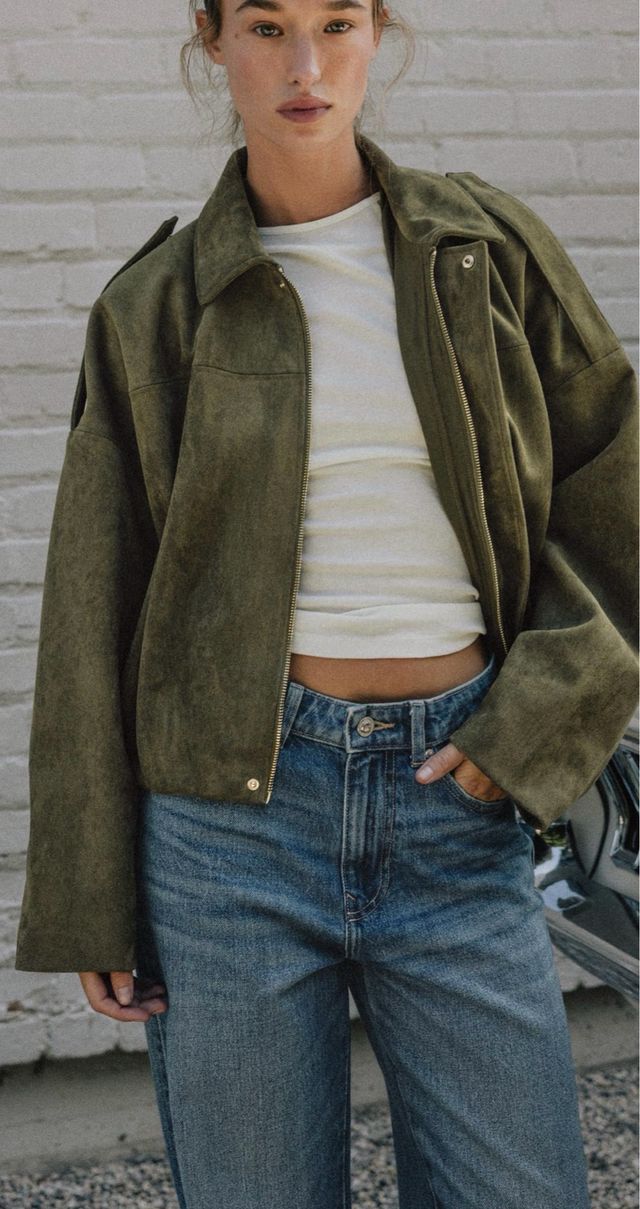 Chaqueta Zara Verde Viral