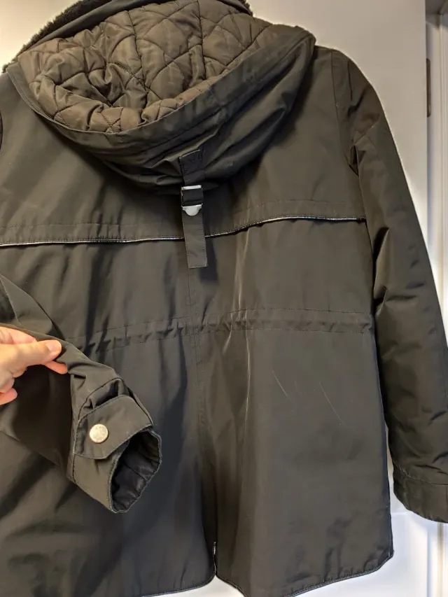 Abrigo Negro Zara Talla L