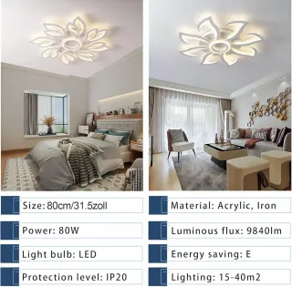 Plafoniera Lampadario moderno a forma di fiore