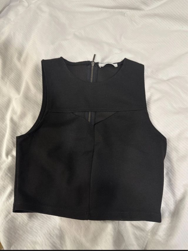 Top Zara Negro Cremallera