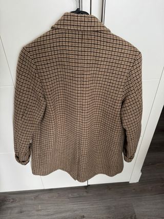 Abrigo cuadros Zara beige y marrón