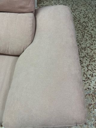 Sofá modular tela beige/rosa