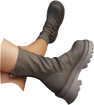 Botas calcetín plataforma XL marrón 36.5