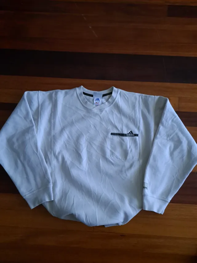 Sudadera Vintage Adidas Blanca