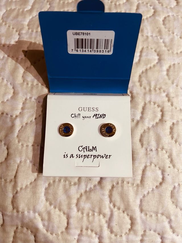 Pendientes Guess Azul y Blanco