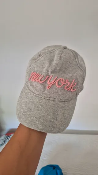Gorra New York Niña Gris y Rosa