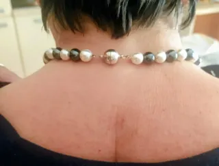 Collana perla e cristallo viola