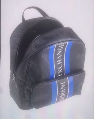 Mochila Armani Hombre Negra y Azul