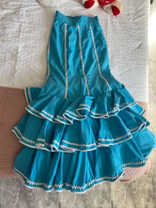 Falda flamenca azul