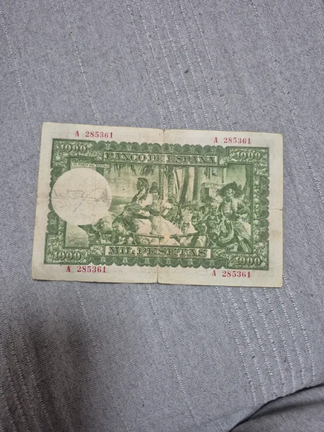 Billete 1000 Pesetas de 1951 serie A número bajo