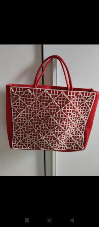 Borsa Bruno Magli rossa con conchiglie