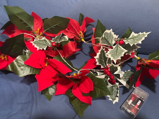 Guirnalda Luces Flor de Navidad