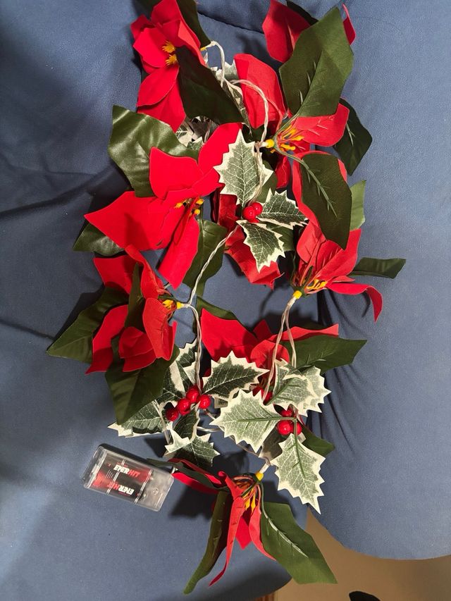 Guirnalda Luces Flor de Navidad