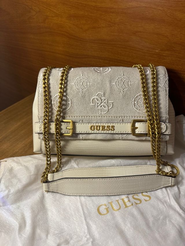 Bolso Guess Beige y Dorado