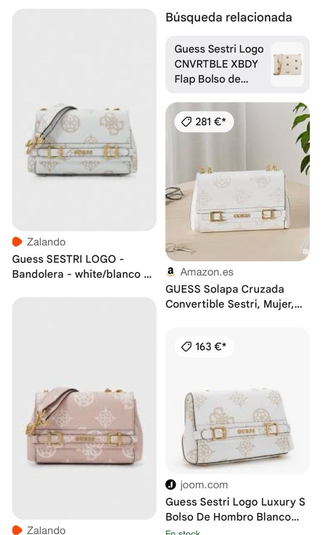 Bolso Guess Beige y Dorado