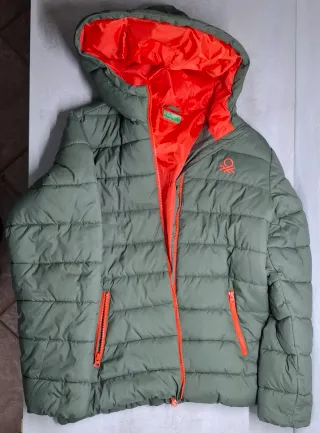 Giubbotto Benetton verde con cappuccio