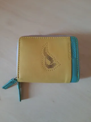 Cartera piel amarilla y turquesa Abbacino