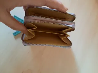 Cartera piel amarilla y turquesa Abbacino