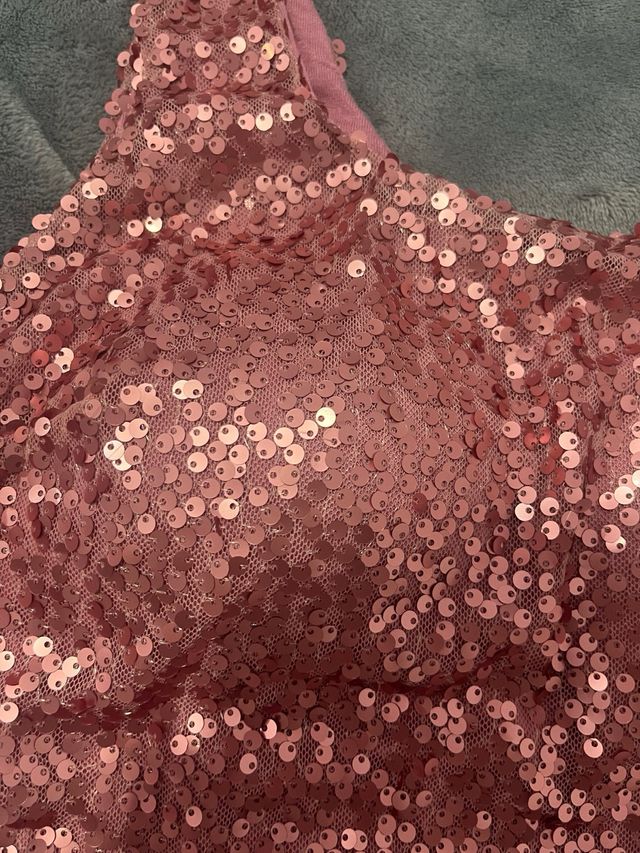 Crop top lentejuelas rosa