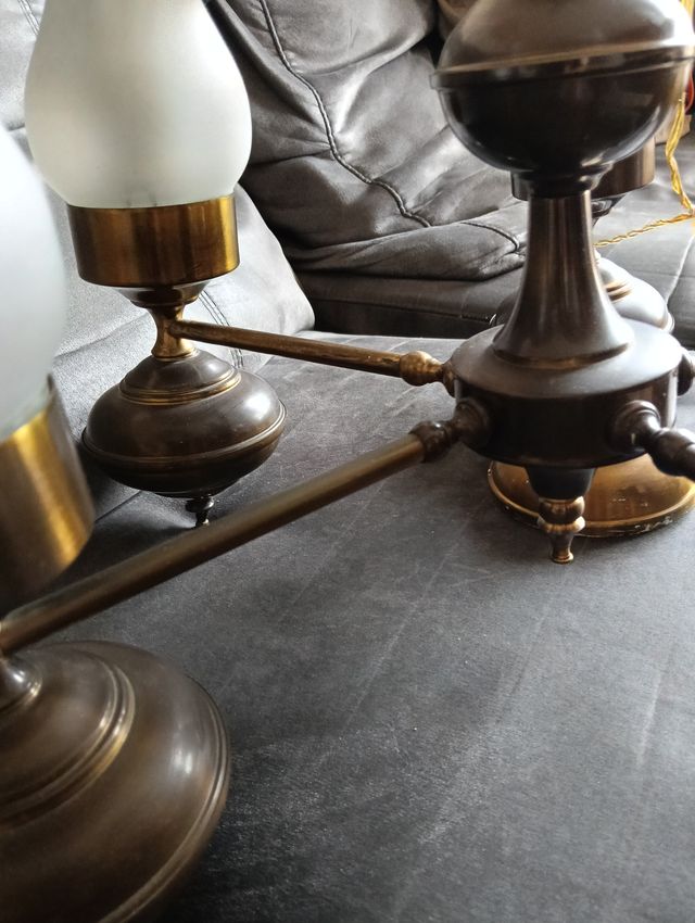 Lámpara de techo bronce y cristal