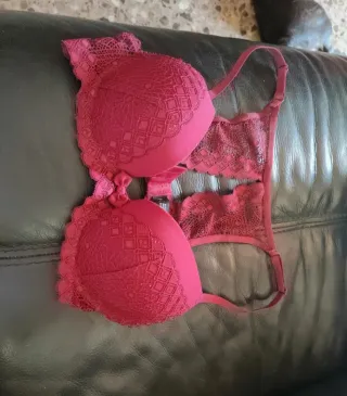 Sujetador Push Up Granate Encaje