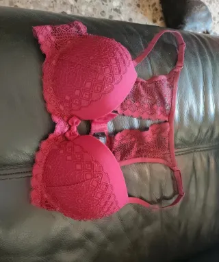 Sujetador Push Up Granate Encaje