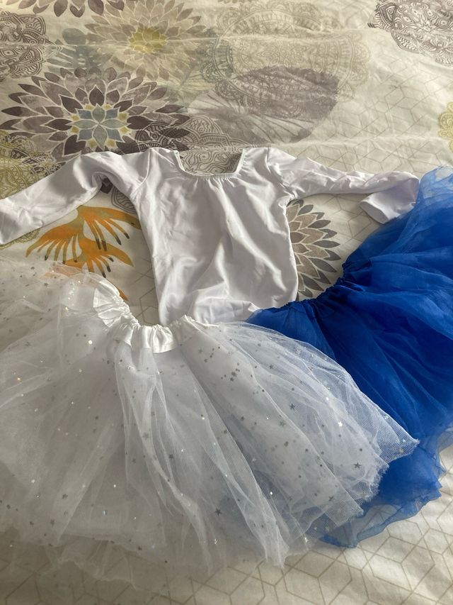 Body blanco y tutús niña