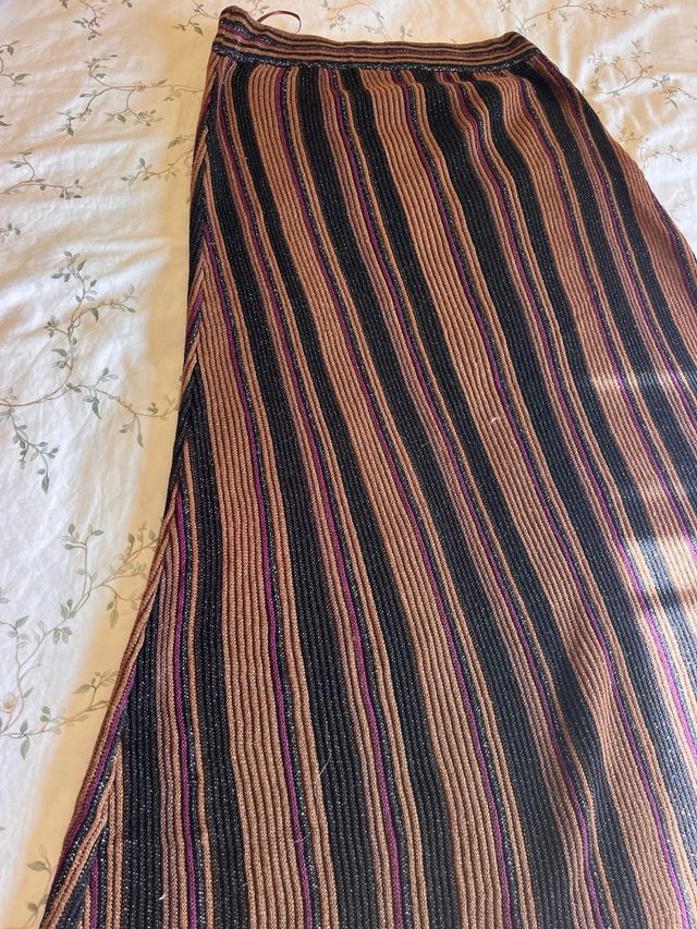 Falda Jean Louis François rayas marrones y moradas