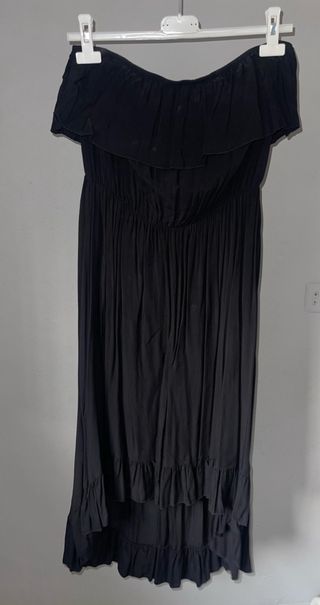 Vestido negro largo sin tirantes